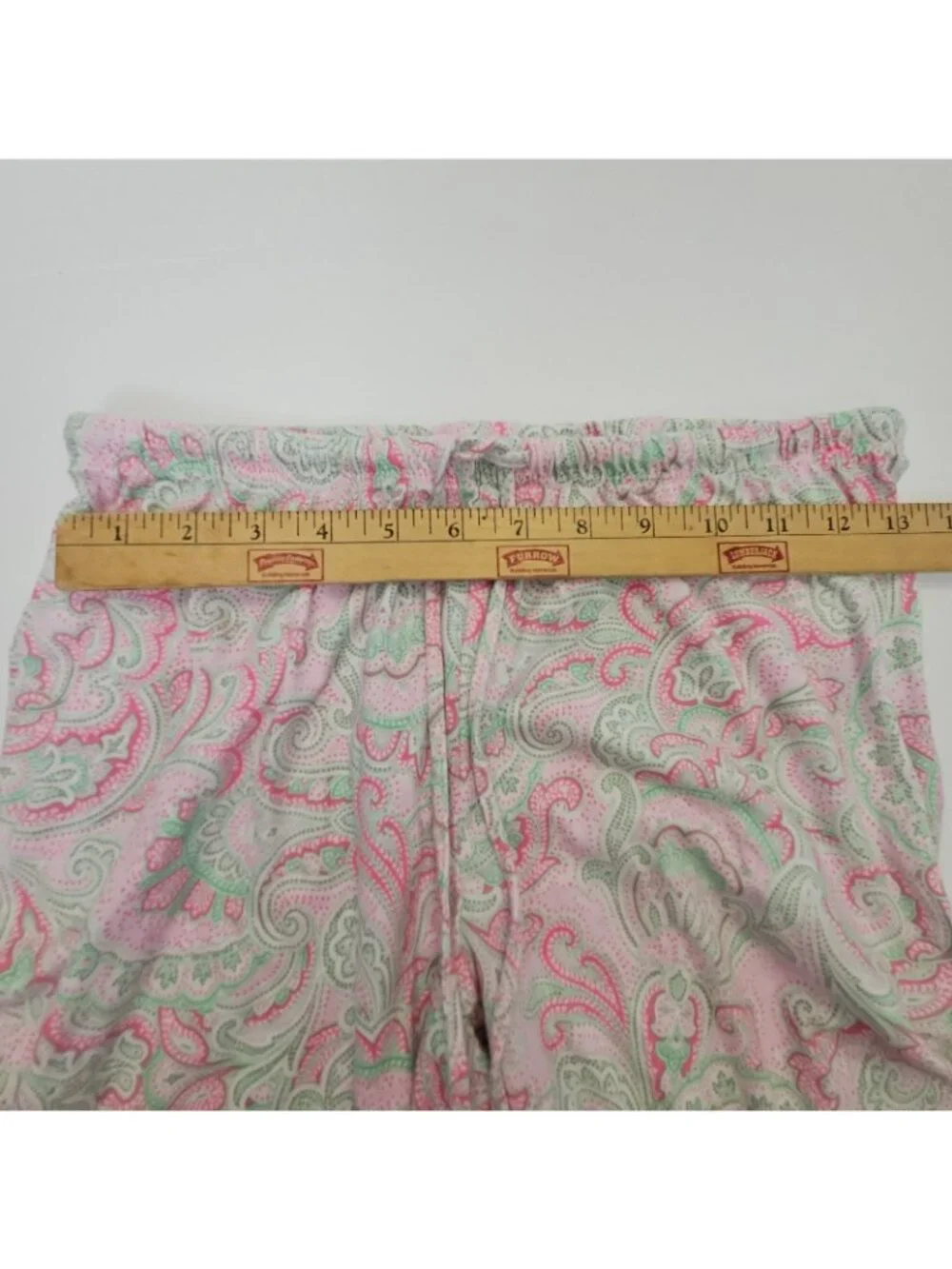Lauren Ralph Lauren Women Pink Green Paisley Pajama Set Crop Pants Sz Small